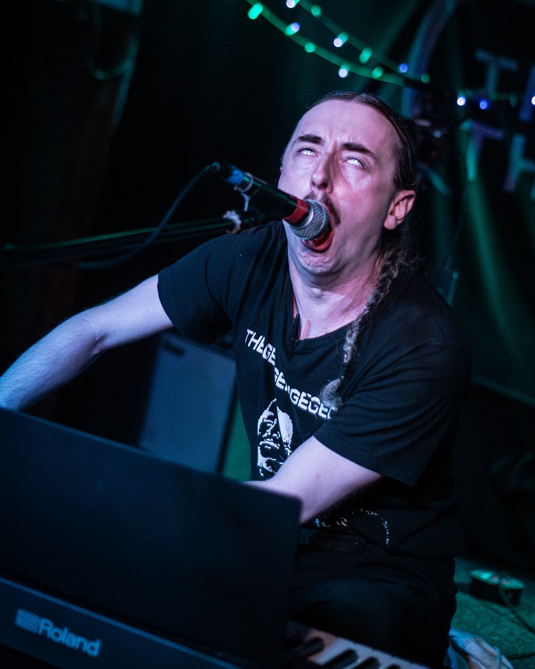 Jon Ramseys eyes roll upduring a performance